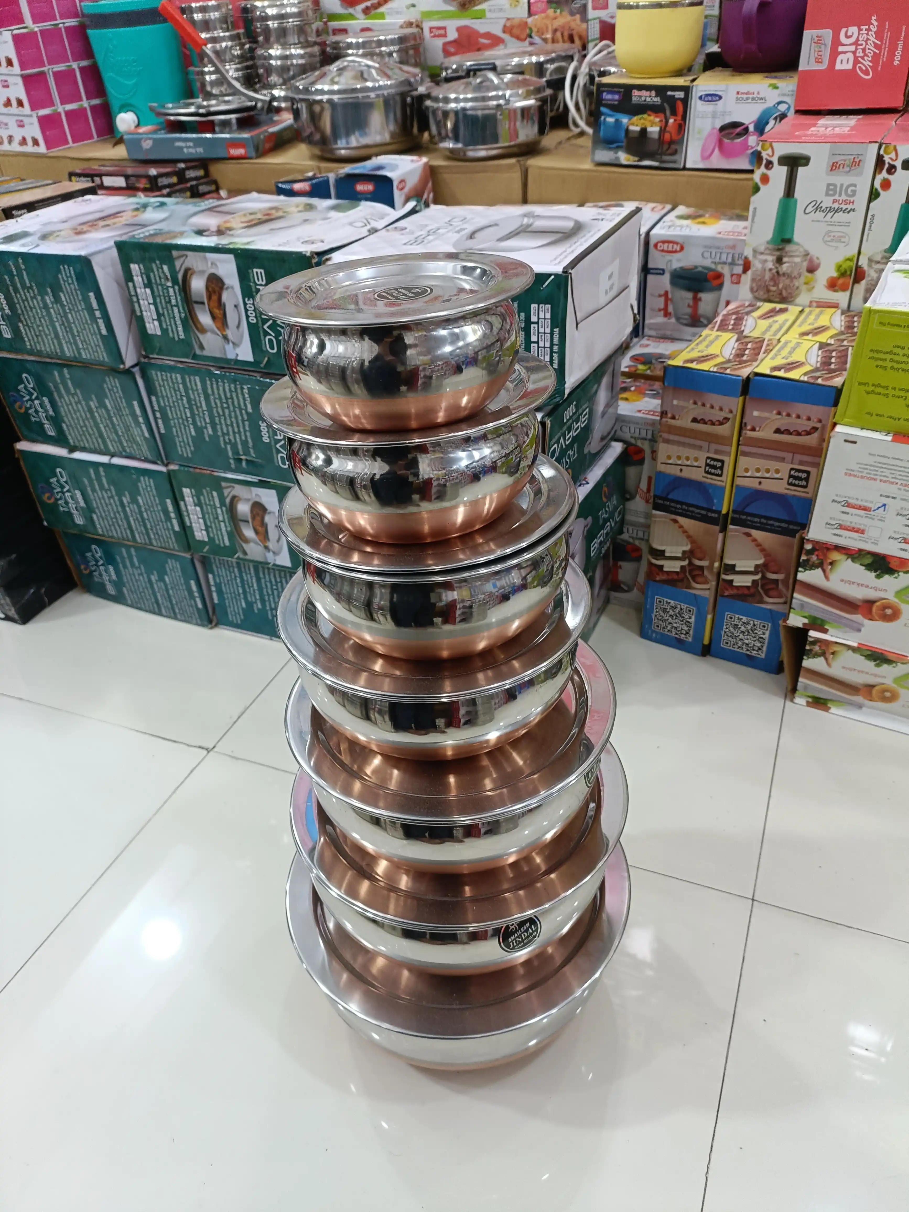 Jindal band 7 pcs Handi Set.Stainless Steel