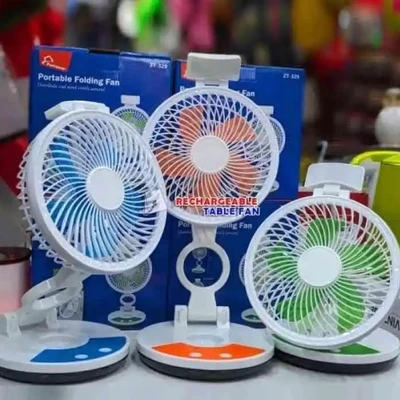 Portable Rechargeable Folding Table Fan with Light (Model: ZT-329)